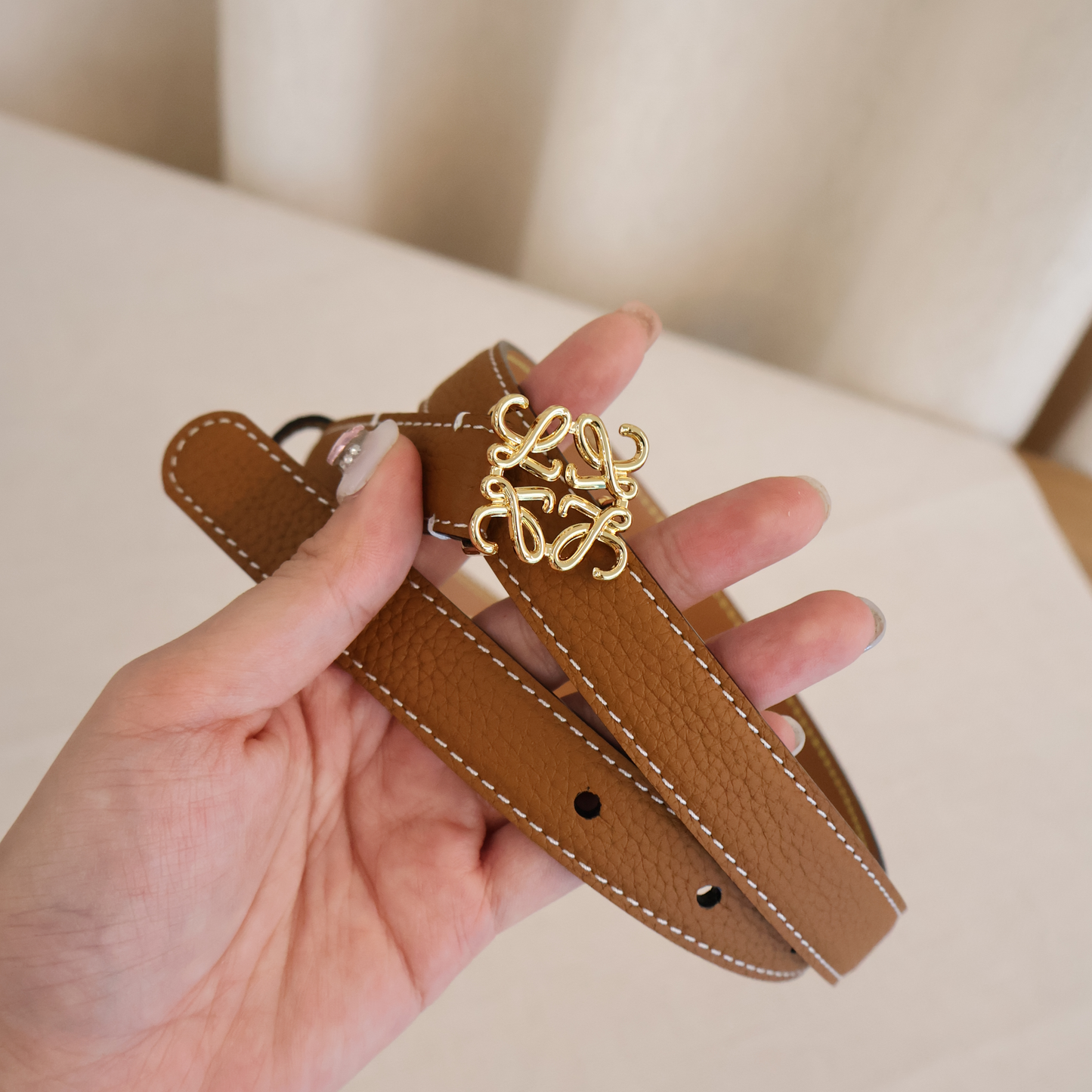 Loewe Belt Anagaram Tan x Gold (Whatsapp for Price & Grade)