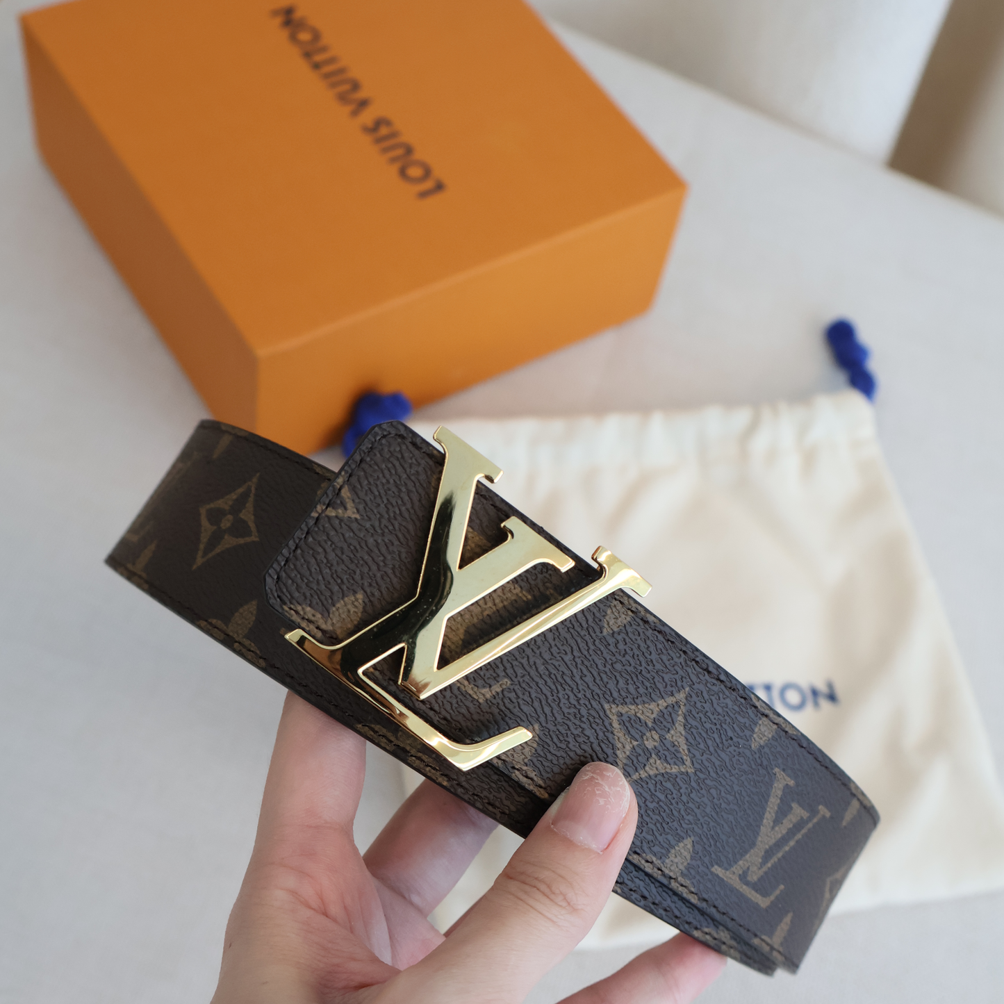 Louis Vuitton Monogram x Black Belt (Whatsapp for Price & Grade)