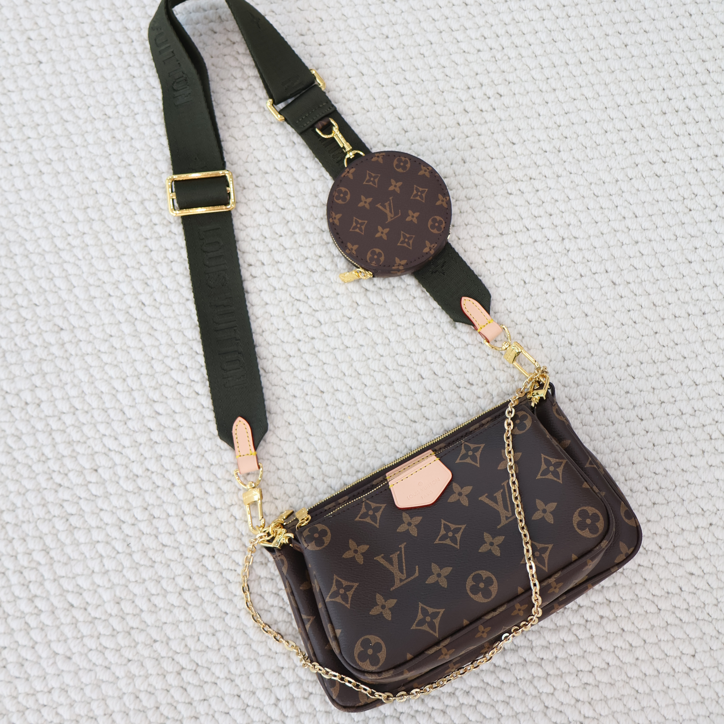 Louis Vuitton Multi Pochette Khaki Strap (Whatsapp for Price & Grade)